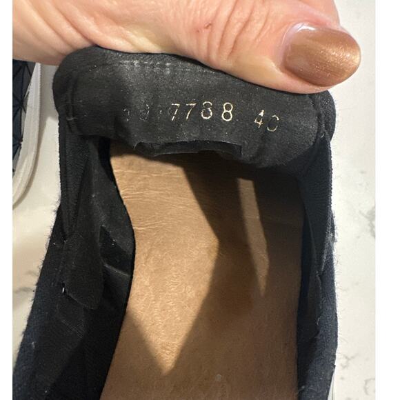 All Black Blue Holographic Geometric Pointed Toe Slip On Shoe, Size 40, EUC - Picture 7 of 8